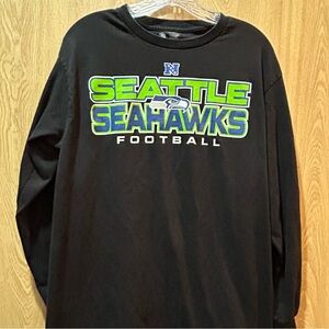 NFL Seattle Seahawks Shirt Adult Size Medium Navy Blue Long Sleeve Football Mens